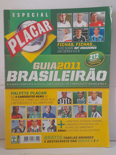 Revista Placar Guia Do Brasileirão 2011