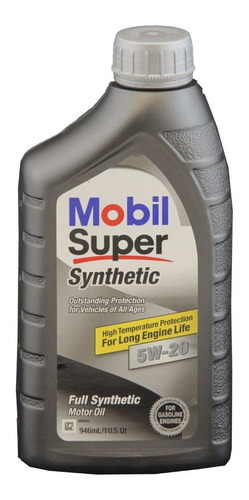 Aceite Sintetico Mobil Super Sae 5w-20 Caja Con 8 De 946 Ml.