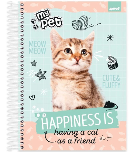 Caderno Grande Espiral My Pet Cachorro 160 Folhas