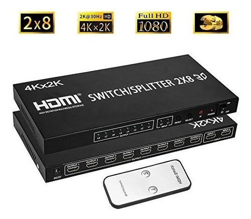 Merkmak Hdmi Splitter Full Hd 4k Video Switcher Hdmi 2x8 Spl