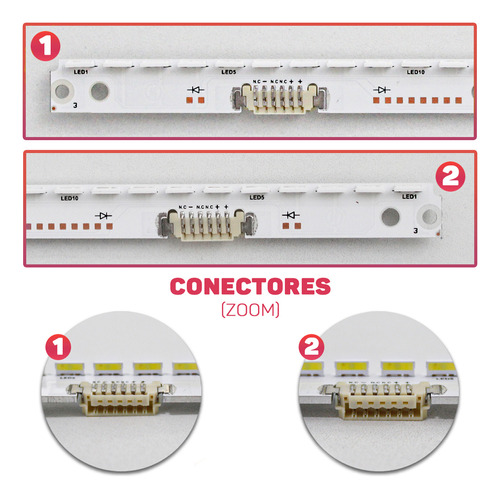 Kit 2 Barra Led Compatível Tv Un40es6100 Un40es6100g 6 Pinos