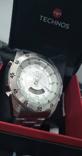 Relógio Technos Masculino Aço Prata Skydiver Com Nota Fiscal