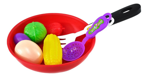 Kit Brinquedo Cozinha De Plástico 08 Peças Frigideira Color