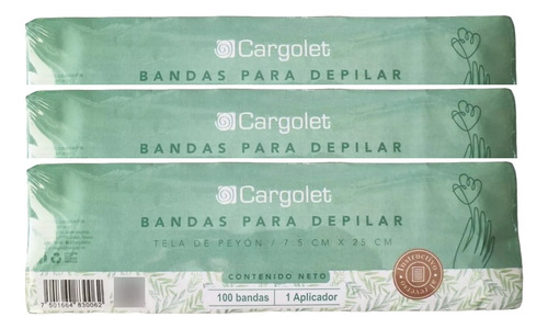 Bandas Para Depilar Cargolet, 3 Paquetes De 100 Bandas C/u