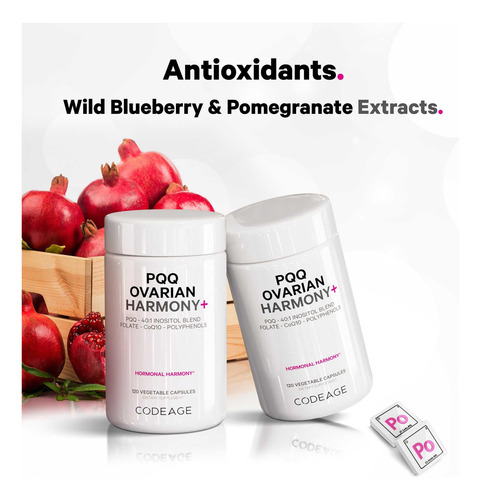Codeage Pqq Ovarian Harmony Pqq Inositol Coq10 120 Cápsulas