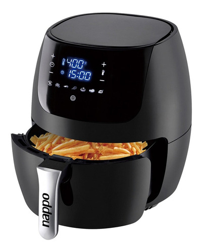 Imagen 2 de 2 de Freidora sin aceite Nappo NEF-097 de 7L color negro 220V-240V