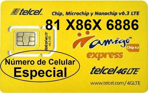 Chip Telcel Número De Celular Especial Lada 81 Ver Lista $ 