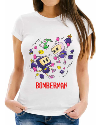 Playera Dama Bomberman Game