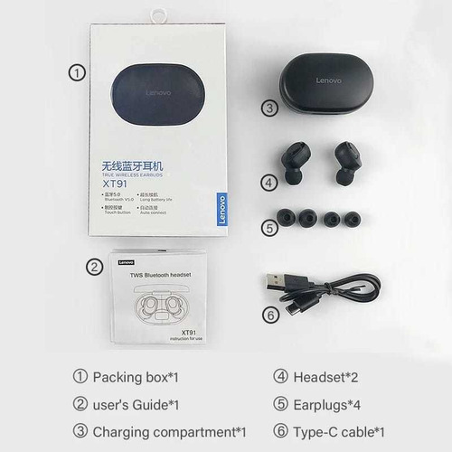 Imagem 3 de 6 de Lenovo Xt91 Tws Fones De Ouvido Sem Fio Bluetooth Gaming