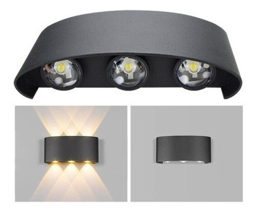 Imagen 3 de 6 de Aplique Pared 6 Led Luz Cálida Decoración Interior-exterior