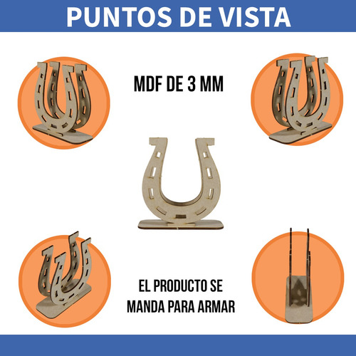 Servilleteros Mdf Herradura Vaqueros 12 Piezas Rockkings
