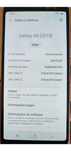 Celular Galaxy A8 2018 64gb 4 Ram Dual - Excelente (Usado)
