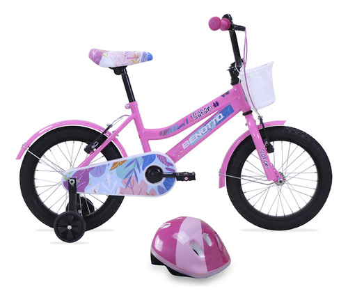 Bicicleta Infantil Bmx Safari R16 Con Casco Niña Benotto