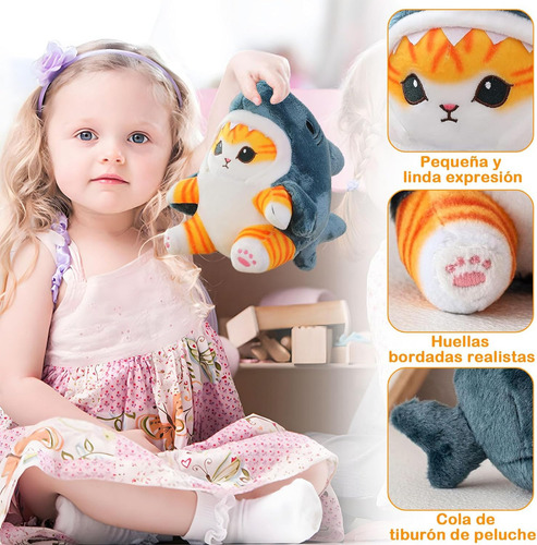 Lindo Tiburón Gato Tiburón Gato Muñeca Peluche 22 Cm