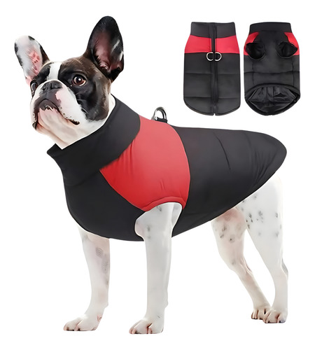 Campera Perro Impermeable Con Arnes(50 Cm De Largo Del Lomo) Rojo