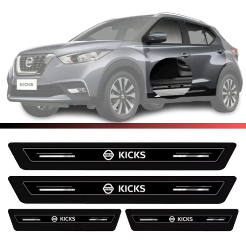 Imagem 2 de 4 de Soleira Protetora Porta Novo Nissan Kicks 2019 2020 Pcd