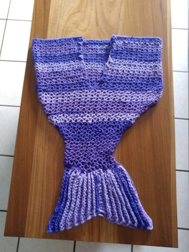 Cola De Sirena Manta Tejida  A Crochet 70 Cm 