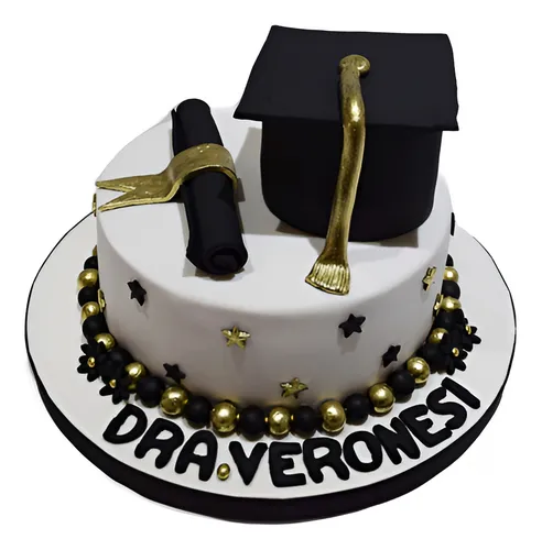 comprar Torta Graduada - Graduacion  Egreso Egresados Negro Y Dorado
