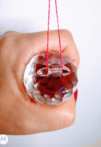 Imagem 2 de 9 de 2 Bolas Esfera Cristal Asfour Feng Shui 4,0 Com Fio Vermelho