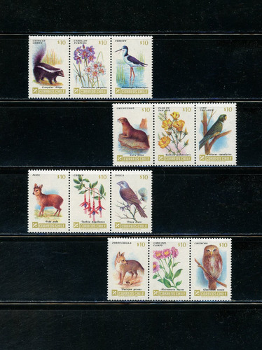 Sellos Postales De Chile. Flora Y Fauna Chilena. Año 1985.