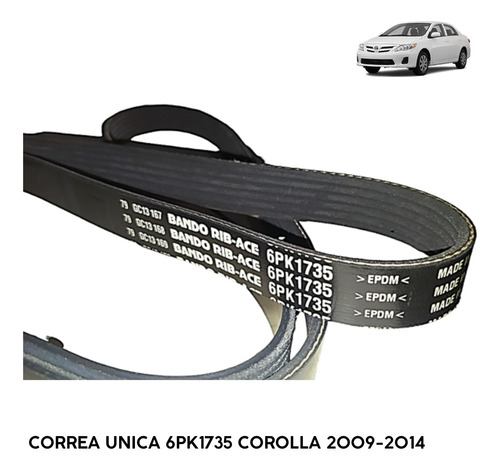 Correa Única O Poly V Toyota Corolla 2009-2014