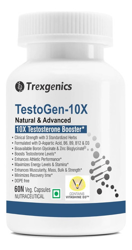 Testogen-10x Testosterona Rendimiento Atlético Con Ashwagand