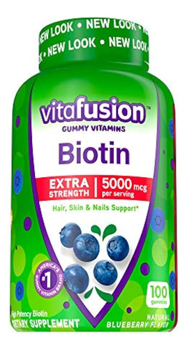 Vitafusion Extra Strength Biotin Gummy Vitamins, 100 Ct