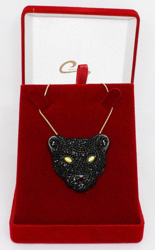 Colar Pantera Negra, Rodio Negro, Joia 10 Camadas Ouro 18k
