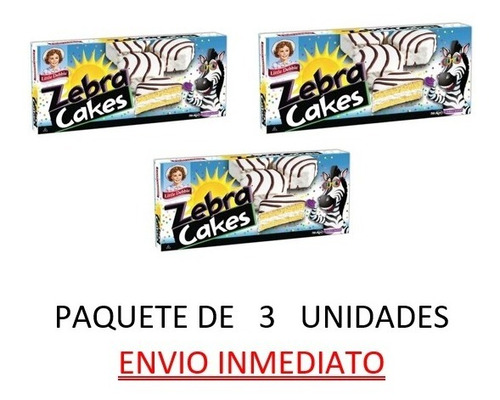 3 Cajas De Zebra Cakes Little Debbie Con 10 Pastelitos C/u 