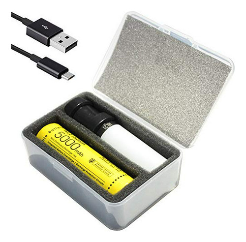 Mpb21 Mini Linterna Recargable Con Cargador De Batería De 50