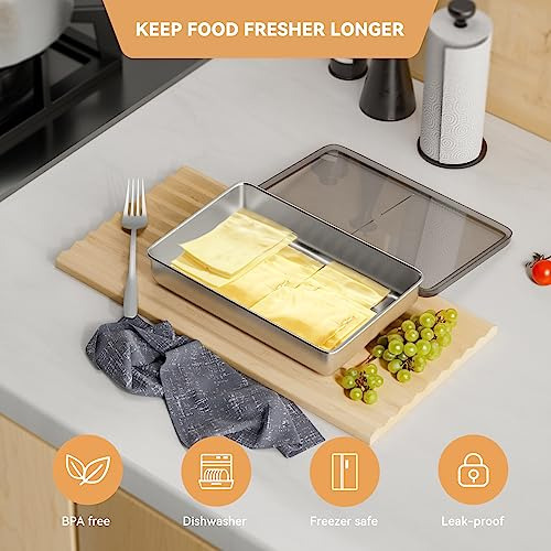 Contenedor De Queso Fresco Para Refrigerador 2 Piezas, Conte