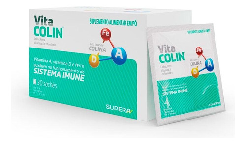 Suplemento Alimentar Em Pó Vita Colin Sem Sabor 30 Sachês