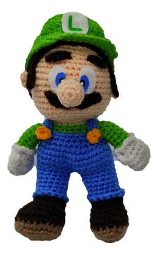 Amigurumi Crochet Luigi Mario Bros 21 Cm Hecho A Mano