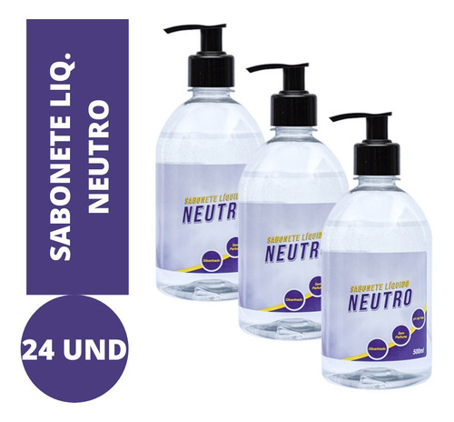 Imagem 1 de 1 de Sabonete Líquido Neutro Kit 24und 500ml Atacado