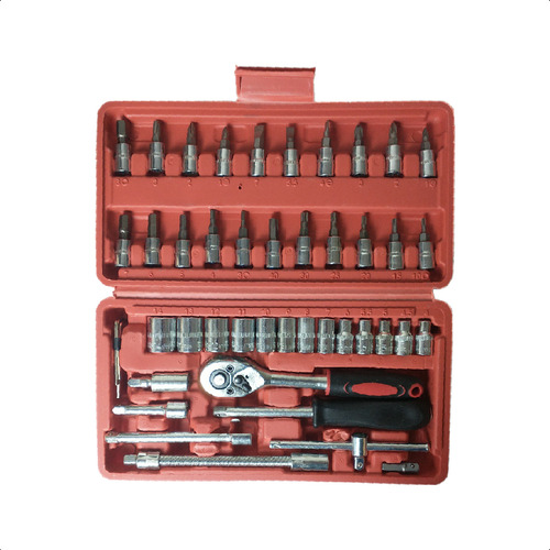 Jogo De Soquete Catraca E Chave Philips Fenda Enc 1/4 46pç