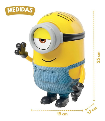 Boneco Stuart Minions 10 Falas Mecanizado Infantil Amarelo