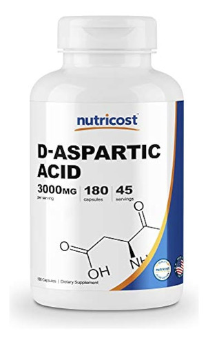 Cápsulas De Ácido D-aspártico (daa) De Nutricost 3000 Mg Por