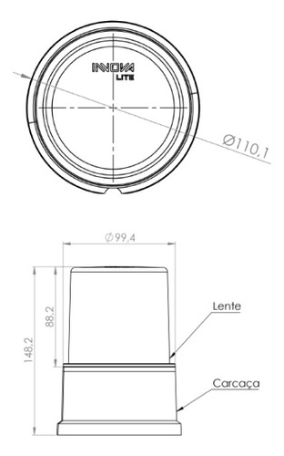 Giroflex Strobo Led Luz Sinalização Com Imã E Cabo Espiral