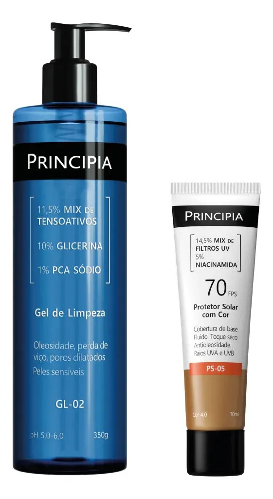 Principia Kit Rotina Poderosa Gl-02 + Ps Com Cor 4.0 Fps 70 Todo Tipo De Pele Dia/noite