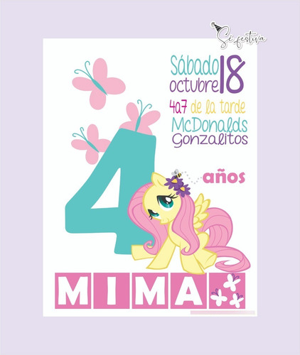 Invitación My Little Pony Personalizada Imprimir/whatsapp