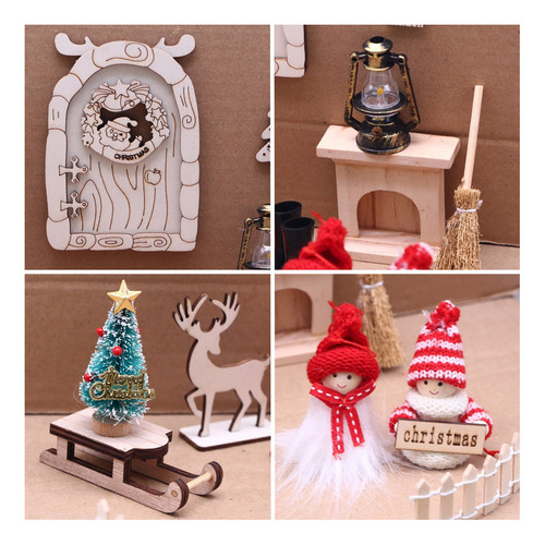Miniset De Adorno Navideño Con Diseño De Casa De Bebé, Con E