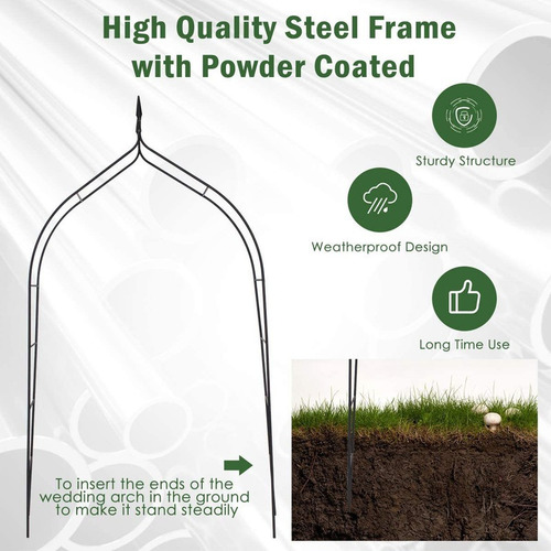 Imagen 2 de 5 de Giantex - Metal Arco De Jardin Exterior,decoracion Jardin