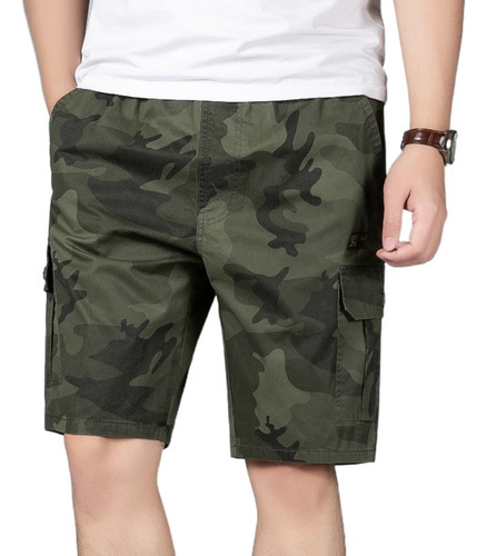 Camuflaje Camuflaje Cargo Shorts Hombre Casual Shorts