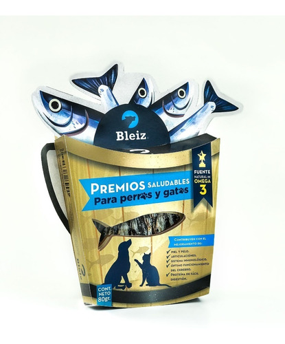 Premio Para Perros Y Gatos, Anchovetas 80 Gr, Bleiz Raw Food