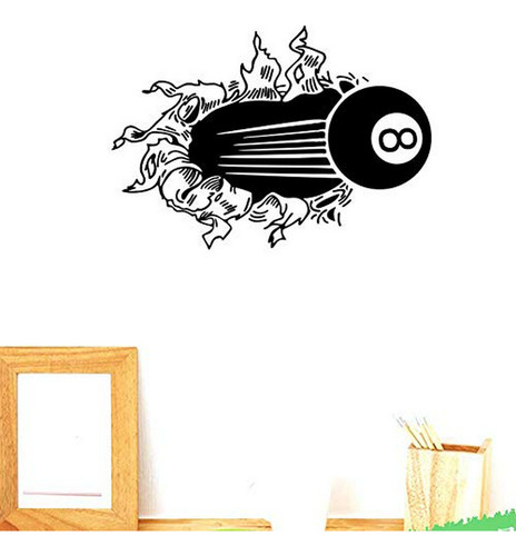 Sticker Pared Billiard Ball 8 Negro Para Decorar Habitacione