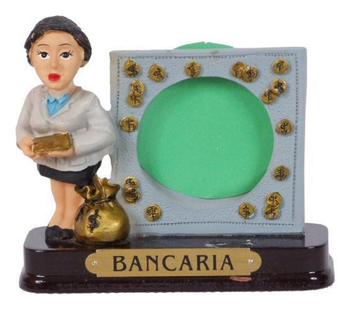 Miniatura Bancaria De Resina Com Porta Foto 8 Cm