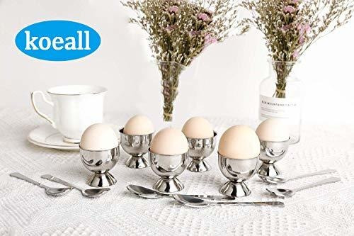Imagen 4 de 8 de Huevera Koeall Juego De Tazas Para Huevos De Acero Inoxidabl