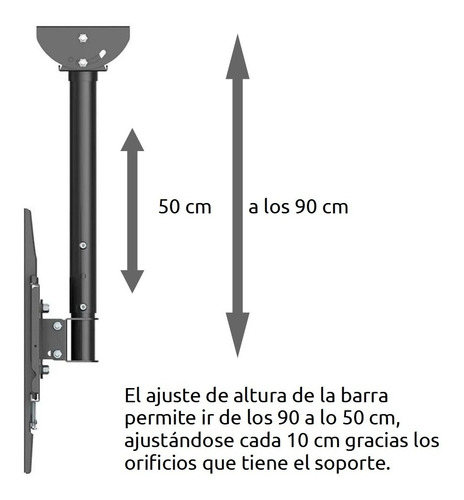 Imagen 4 de 10 de Soporte Techo Móvil Giro Tv 42,49,50,55,58,60,65 Pulgadas