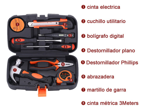 Juego De Herramientas De 9pcs Kit De Herramientas Manuales