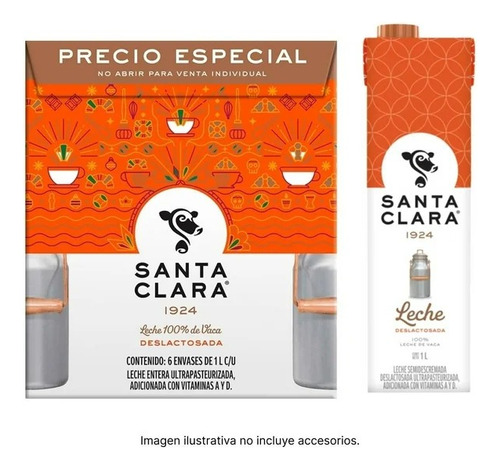 Pack Leche Santa Clara Deslactosada 6 Piezas